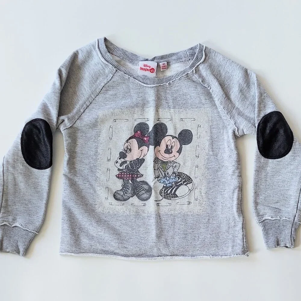 Disney Imagine D Mickey Minnie Gray Long Sleeve Sparkle Sweatshirt 5T